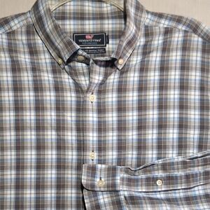 Vineyard Vines Performance Classic Fit Murray Shirt Plaid Long Sleeve Mens Large